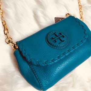 NWT Tory Burch teal Mini crossbody bag